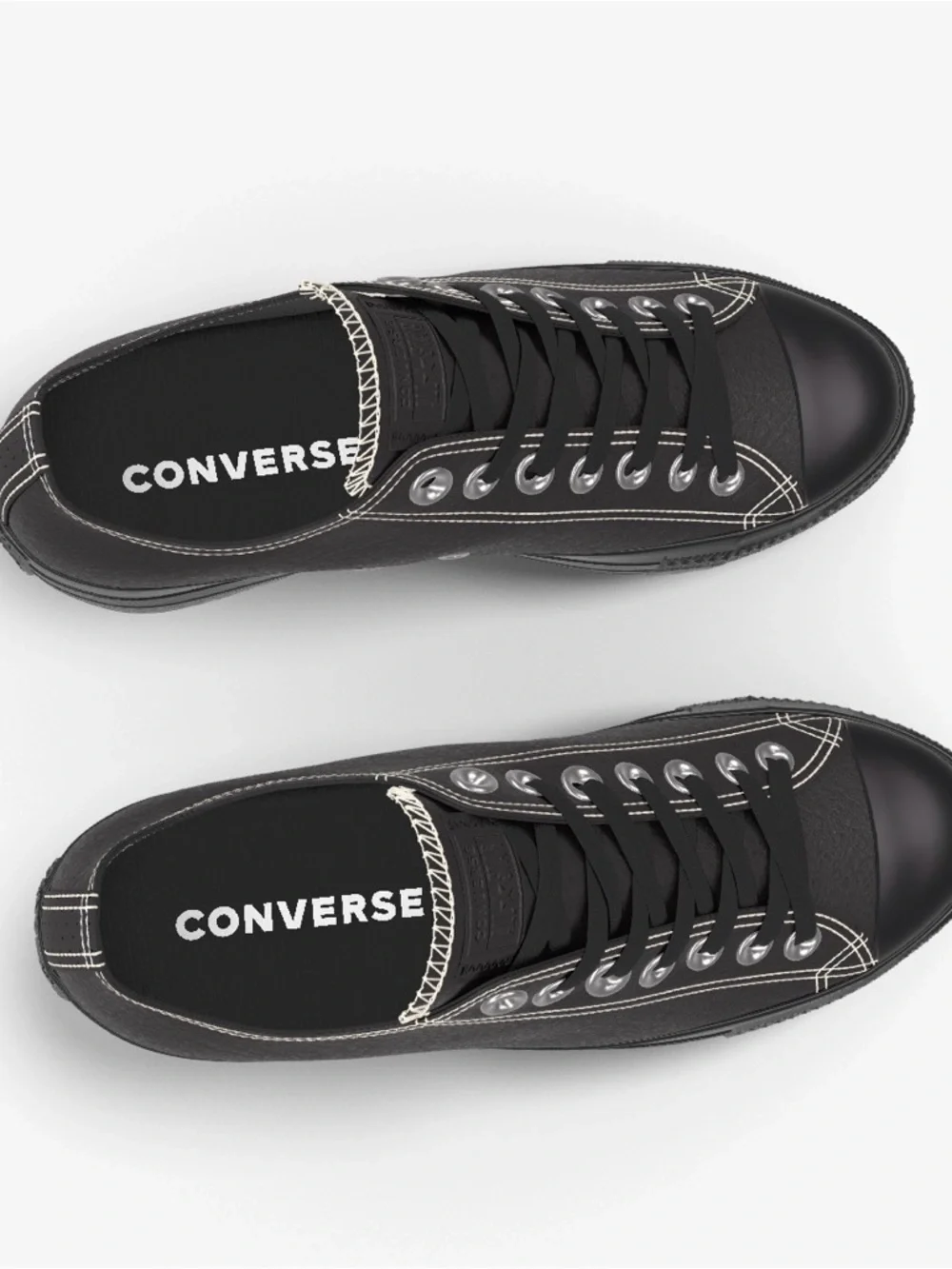 Converse Chuck Taylor All Star By You Black Leather Custom Low Top Men’s 9 NWT - Picture 7 of 14